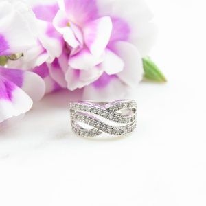Cubic Zirconia Ring | Wave Design